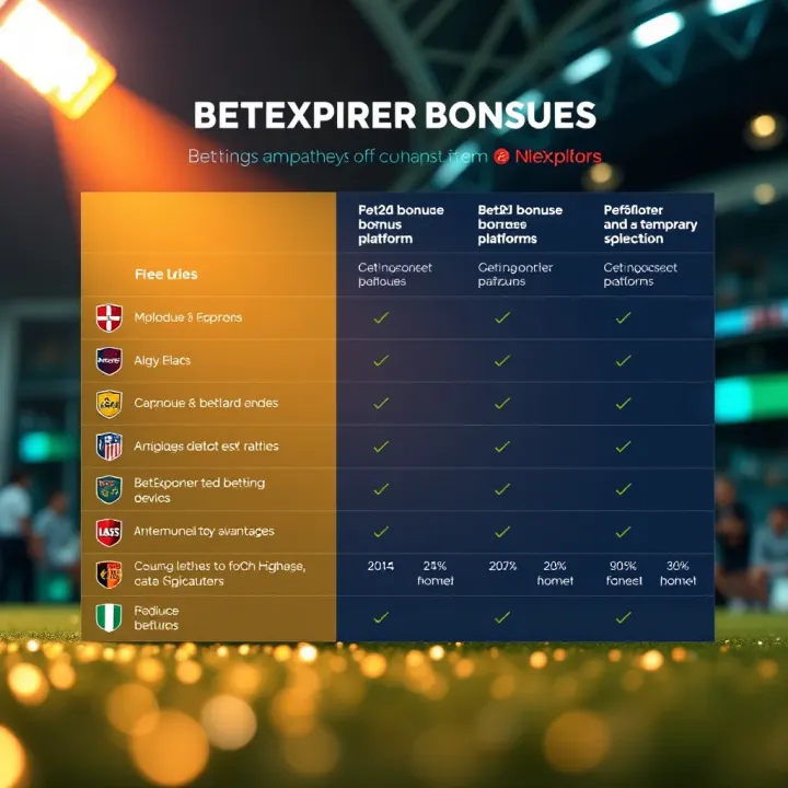 Comparison chart of betting platforms highlighting the advantages of BetExplorer bonuses for Nigerian users