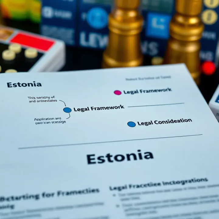Diagram illustrating legal considerations and tips for online betting in Estonia
