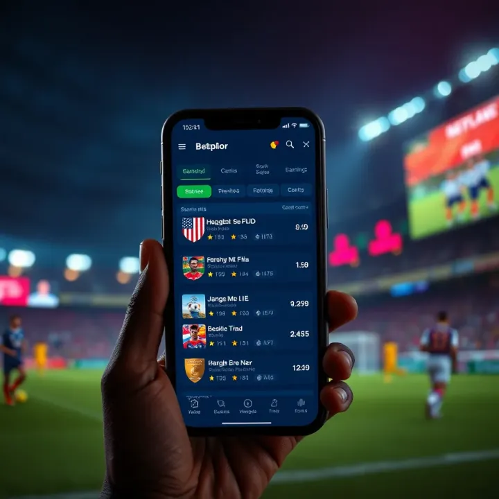 Mobile device displaying BetExplorer app interface with live scores and betting options