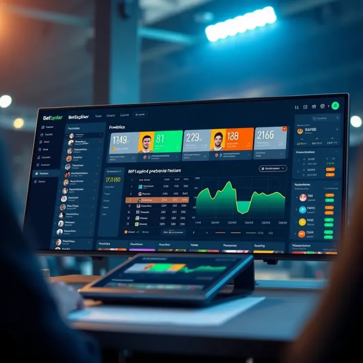 Dashboard displaying football match predictions and statistics on BetExplorer platform