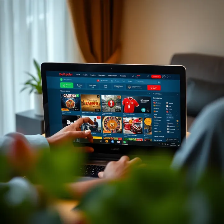 User navigating BetExplorer online shop interface on a laptop in Nigeria
