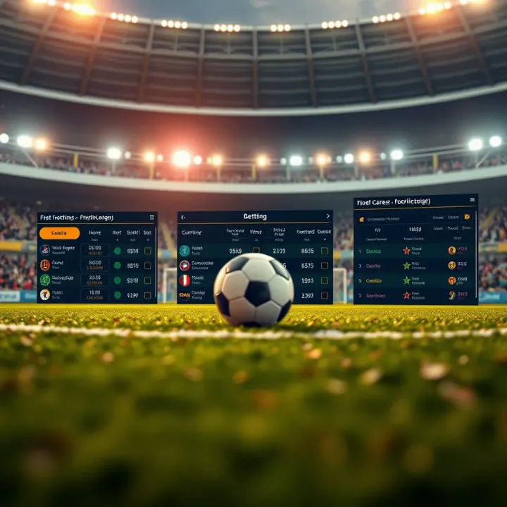 Football pitch with betting odds and prediction tools displayed for match analysis