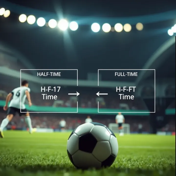 Diagram explaining half-time and full-time betting outcomes in sports wagering